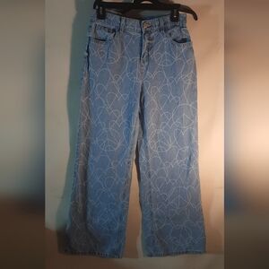 Justice Blue Jeans with Peace Design